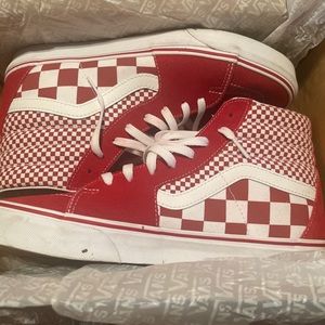 Vans Sk8-HI Checkered red/white (Chili Peppe) size 10.5 Men’s